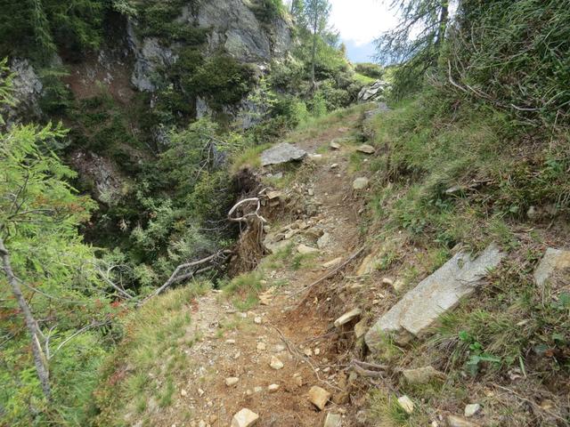 bei der "Schlüsselstelle" hier ist der Weg abgerutsch