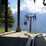 mit der Seilbahn fahren wir ins Tal runter nach Verdasio