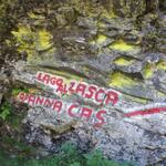 vom Lago di Sascola führt ein Bergwanderweg zur Capanna Alzasca. Diese werden wir auch noch besuchen