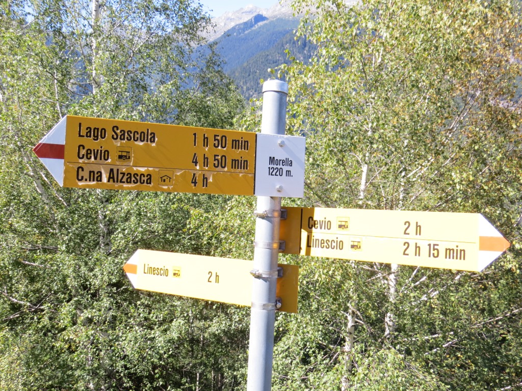Wegweiser Morella 1220 m.ü.M. die Weggabelung ist aber nicht direkt in Morella sondern direkt unterhalb von Rotonda