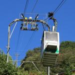 mit der Seilbahn fahren wir von Carasso bequem hinauf nach Mornera