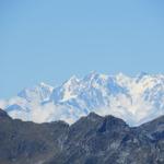 der Ausblick wird immer grandioser. Hier das Monte Rosa Massiv