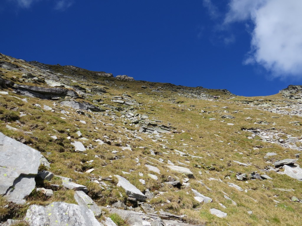 Blick hinauf zur Bocchetta di Simidi