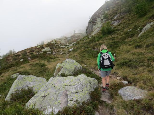 nachdem wir bei Cana 2079 m.ü.M. den Ri di Vacarisc überquert haben, geht es Richtung Corte del Sasso