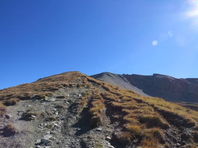 bei Punkt 2562 m.ü.M. erreichen wir den breiten Grat der uns direkt auf das Torrenthorn führen wird