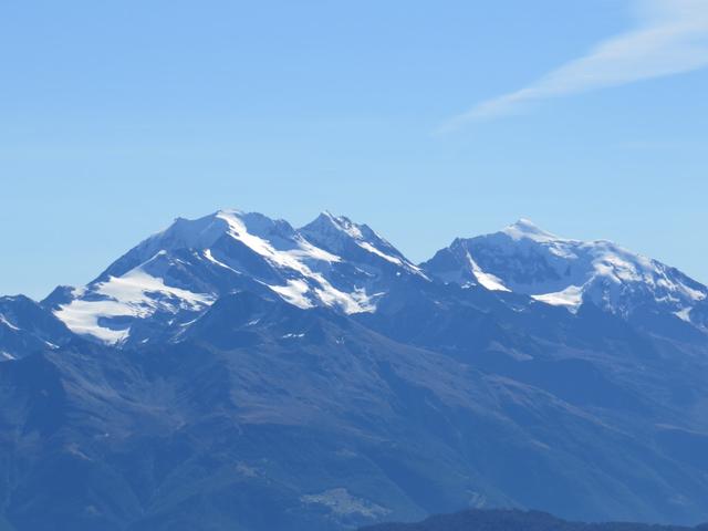 Blick zum Fletschhorn, Lagginhorn und Weissmies