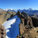 sehr schönes Breitbildfoto mit Rinderhorn, Balmhorn, Mauerhorn und Bietschhorn