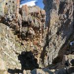 auch das Torrenthorn hat zwei Gesichter. Die eine Seite lieblich und gefahrlos (Aufstiegsroute). Blick auf der anderen Seite