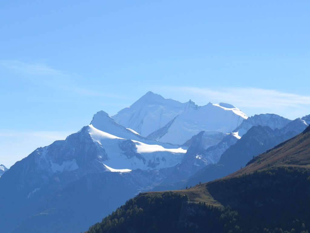 Blick auf das Brunegghorn, Weisshorn und Bishorn