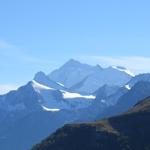 Blick auf das Brunegghorn, Weisshorn und Bishorn