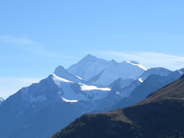 Blick auf das Brunegghorn, Weisshorn und Bishorn