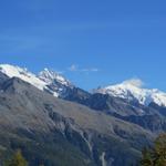 Blick Richtung Fletschhorn, Lagginhorn und Weissmies