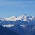 Blick Richtung Allalinhorn, Albhubel, Dom, Mischabel-Massiv und Balfrin