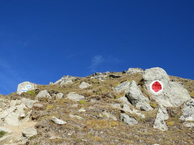 der Bergweg ist perfekt markiert