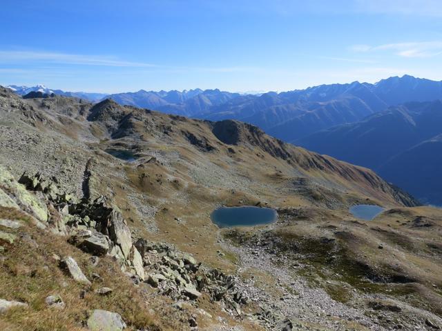 Blick auf die kleinen Bergseen Wirbulsee, Lengsee und Mittelsee