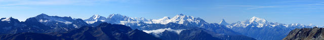 Hillehorn, Monte Leone, Fletschhorn, Lagginhorn, Allalinhorn, Albhubel, Dom, Mischabel-Massiv, Balfrin, Matterhorn, Weisshorn