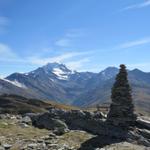 der Gibidum bietet eine prächtige Aussicht. Hier mit Blick zum Fletschhorn