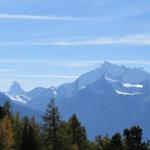 Blick zum Matterhorn, Weisshorn und Bishorn