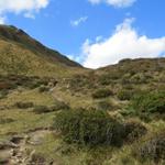 bei 1890 m.ü.M. überqueren wir den kleinen Bach. Der Weg wird nun steiler