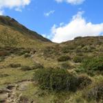 bei 1890 m.ü.M. überqueren wir den kleinen Bach. Der Weg wird nun steiler