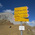 Wegweiser auf der Schwifurgga 2519 m.ü.M.