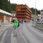 bei wechselhaftem Wetter verlassen wir das Hotel Vetter in Arosa 1739 m.ü.M.