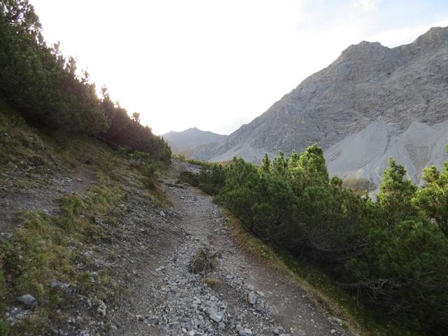 alles am Fusse des Chlein Furggahorn führt der Wanderweg aufwärts Richtung Maienfelder Furgga