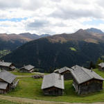 Breitbildfoto der Alpsiedlung Stafelalp 1894 m.ü.M.