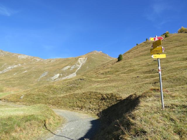 nachdem wir auf der Via Engiadina ein paar Schritte gemacht haben, verlassen wir rechts die Strasse