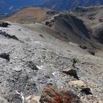 wir verlassen nach einer ausgedehnten Mittagspause den Piz Minschun