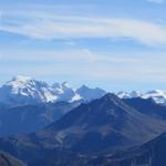 der Ortlermassiv hergezoomt. Blick auf Ortler, Königsspitze, Monte Cevedale und Monte Zebru