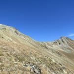 Blick zur Fuorcletta da Barcli. Über diesen Übergang wird unsere Bergtour führen