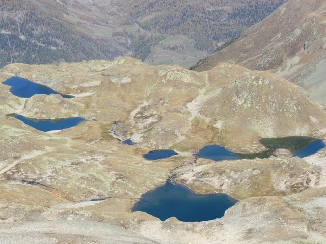 Blick auf Lai Sura, Lai Grons, Lai da la Mezza Glüna, Lai dal Dragun und Lai d'Immex