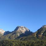 Blick zu den Engadiner Dolomiten, Piz Ajüz, Piz Lischana und Piz San Jon Dadora