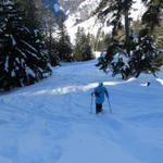 auf dem Schneeschuhtrail Richtung Sur