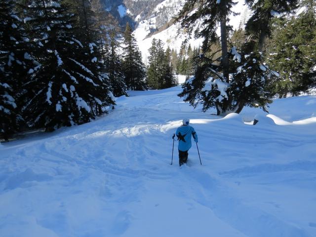 auf dem Schneeschuhtrail Richtung Sur