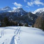 auf dem Schneeschuhtrail Richtung Sur