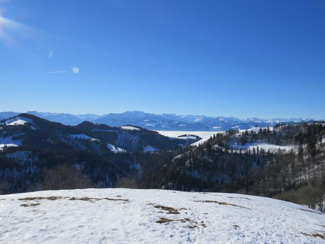 Blick in die Linthebene und zu den Glarneralpen