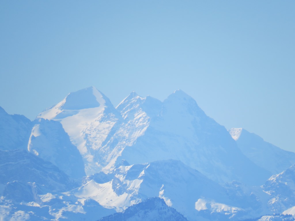 das Dreigestirn Mönch, Eiger und Jungfrau. Dort oben waren wir auch schon