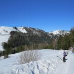 Blick zurück zum Gasthaus Alp-Scheidegg und den Hüttchopf