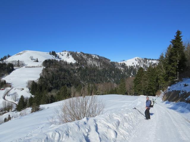 Blick zurück zum Gasthaus Alp-Scheidegg und den Hüttchopf