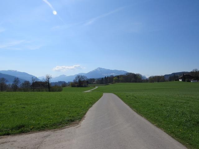 über grüne Wiesen laufen wir an Dersbach 433 m.ü.M. vorbei