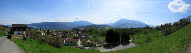 schönes Breitbildfoto mit Blick auf Meierskappel. Bei Breitbildfotos immer zusätzlich noch auf Vollgrösse klicken