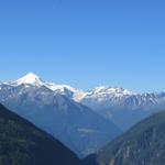 Blick vom Alpenhotel "zur Wildi" zum Weisshorn und Turtmanngletscher