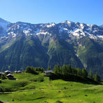 schönes Breitbildfoto vom Lötschental mit Blick auf Fischbiel und das Bietschhorn