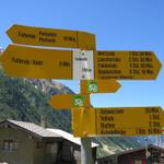 Wegweiser auf der Fafleralp 1795 m.ü.M. weiter geht es nun zum Hotel Fafleralp