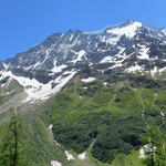 schönes Breitbildfoto mit Blick auf die andere Talseite und zum Breithorn