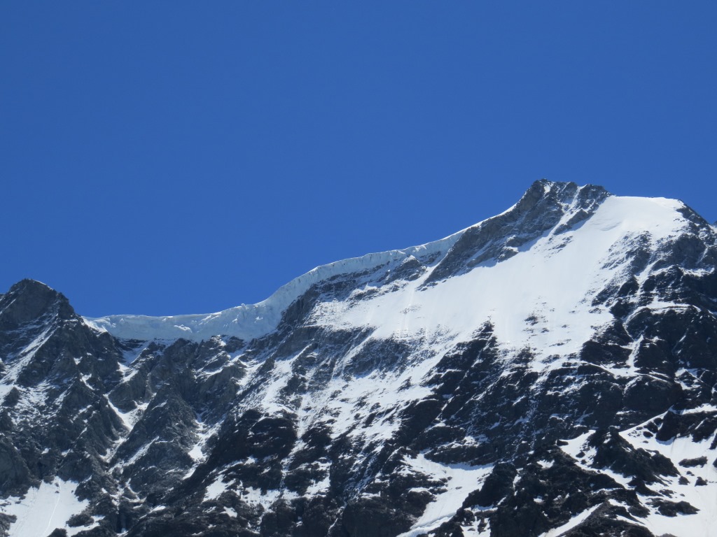 Blick hinauf zum Breithorn mit seinem Gletscher