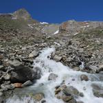 viel Schmelzwasser fliesst vom Anungletscher ins Tal hinunter und schlussendlich in die Lonza