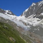 letzter Blick zurück zur Lötschenlücke mit Langgletscher und links davon der Anungletscher